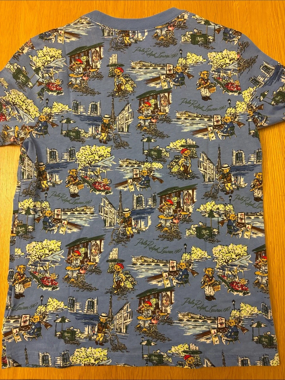 🐻 Polo by Ralph Lauren Paris Bear Blue Short-Sleeve Tee - Size 7 🐻